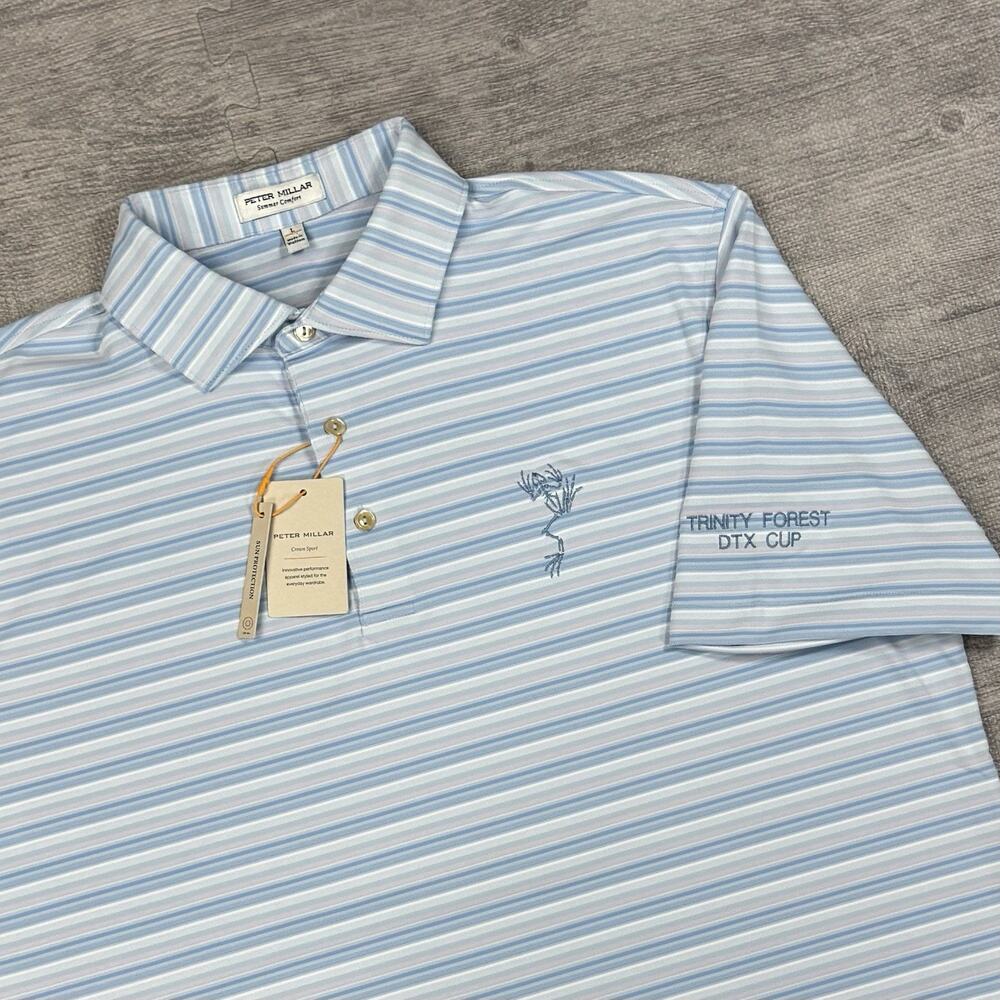 Peter Millar x Trinity Forest DTX Cup NAVY SEAL BONE FROG Golf Club Polo Men L